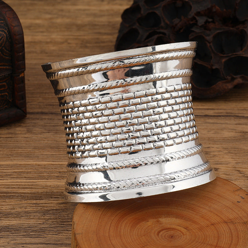 Wholesale National style wide concave retro pattern Bohemian women's personality bracelet